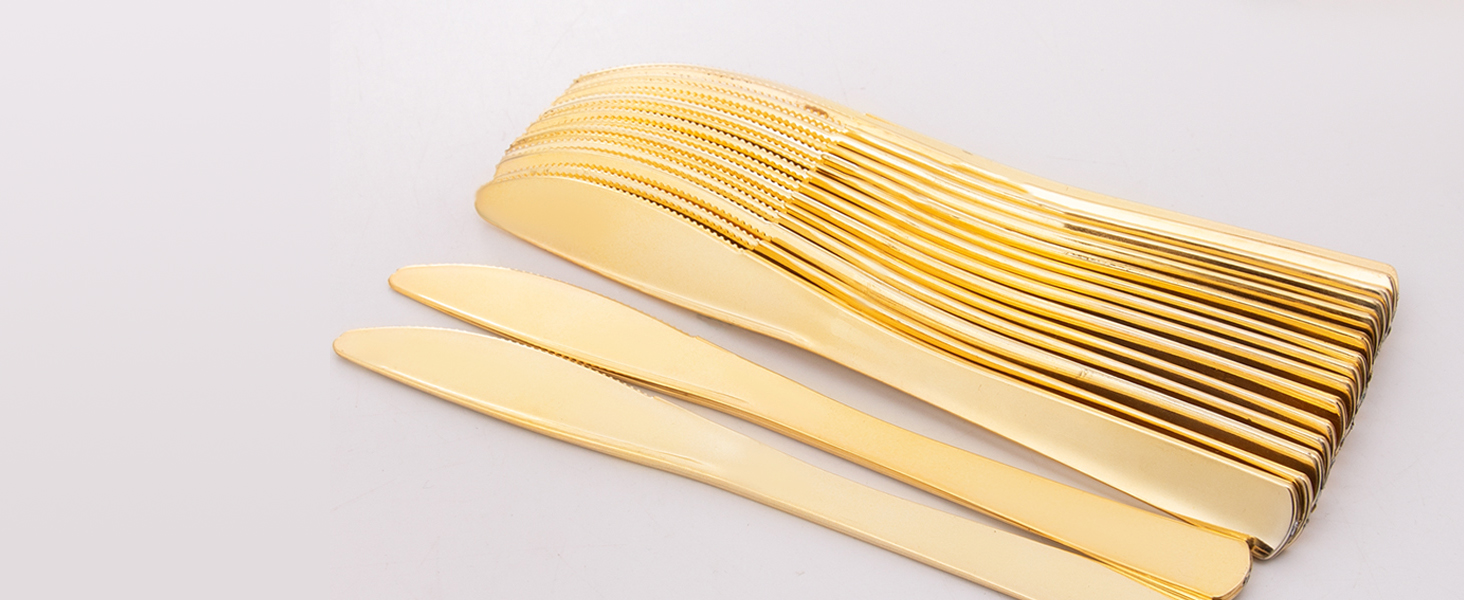 gold plastic knives