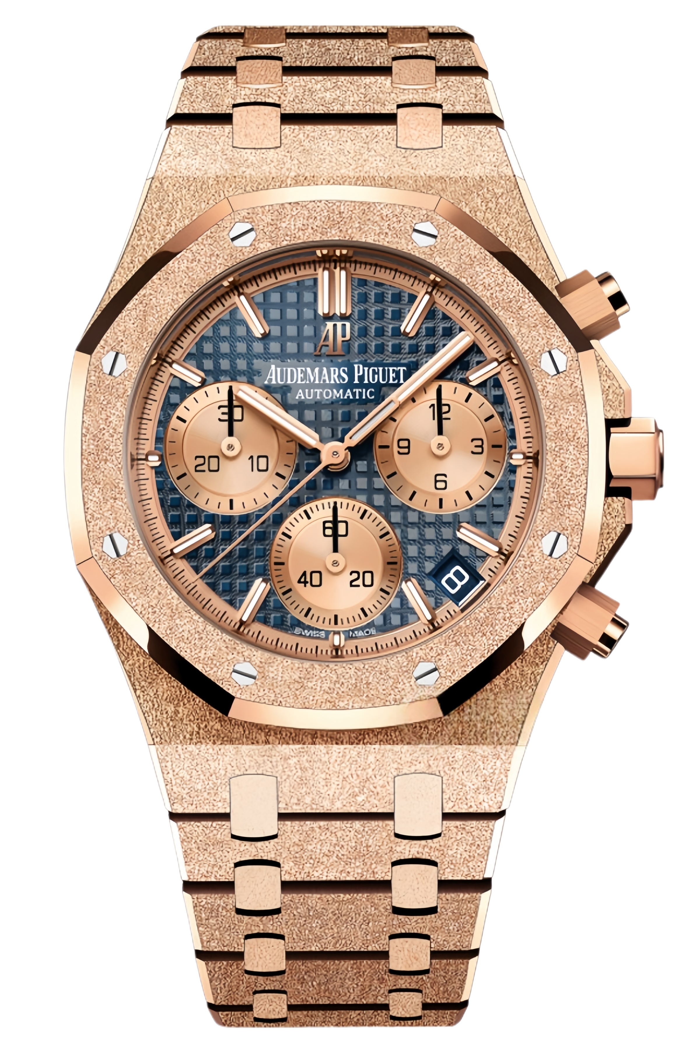 Audemars Piguet Royal Oak Ref. 26239OR.GG.1224OR.01 Super Clone Watch – Frosted Rose Gold Blue Dial Swiss Replica
