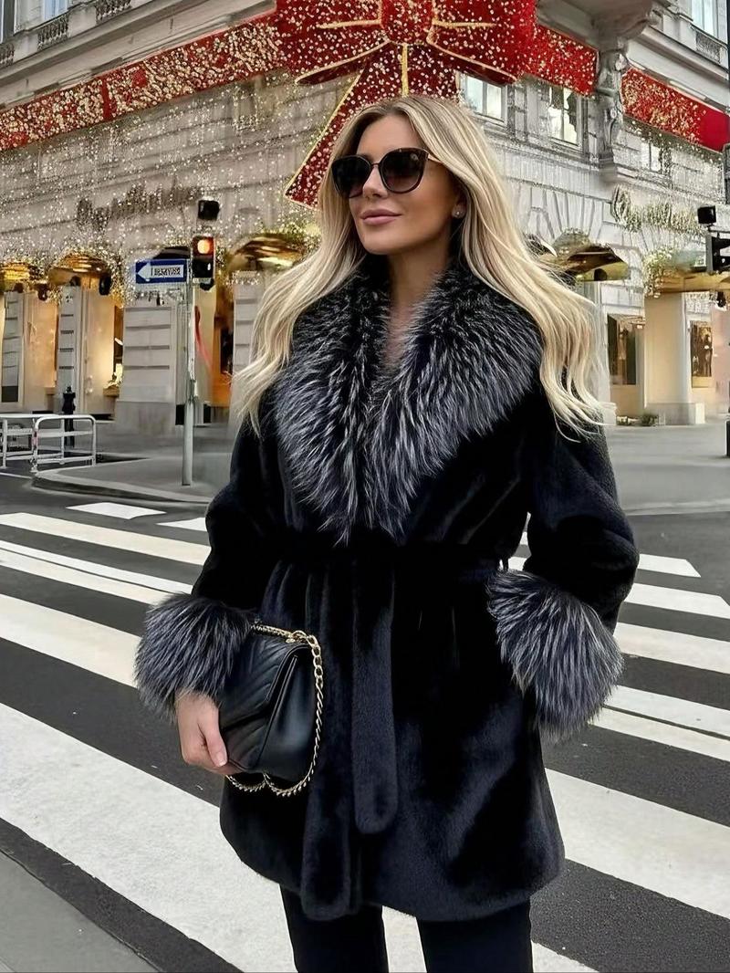 Women's Faux Fur Coat, Winter Fashion Long Sleeve Jacket, Casual Warm Outerwear, Stylish Daily Wear, Perfect for Cold Weather