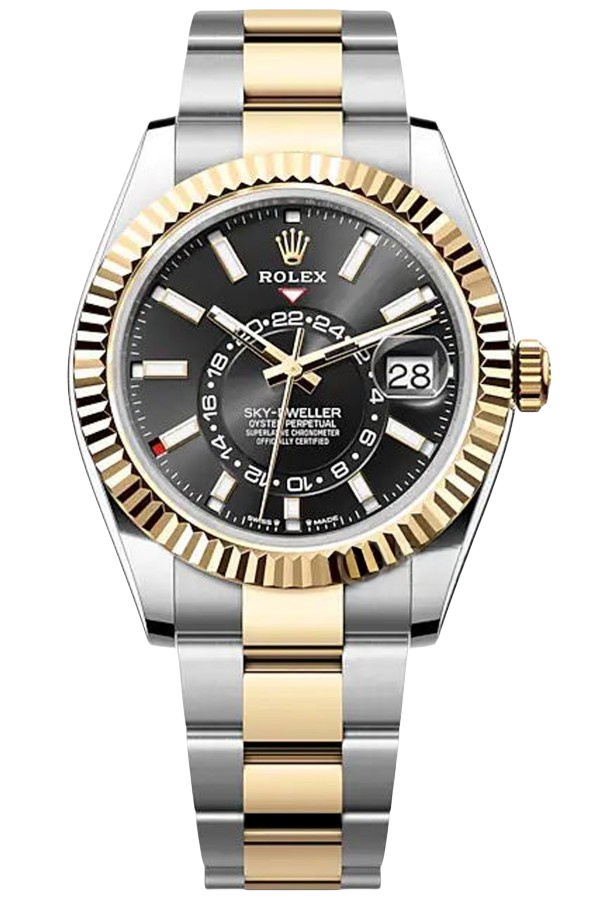 Rolex Sky-Dweller Champagne Dial Super Clone Swiss Replica Watch Jubilee Bracelet Ref M336933-0003 Swiss 9002 Movement