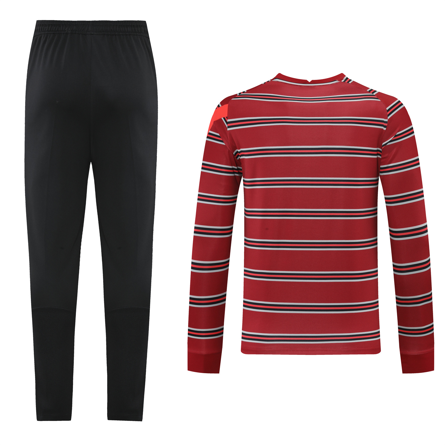 UltraTrikot-Liver.pool 24-25 Long Sleeve Training Set - Red Stripe Top and Black Pants