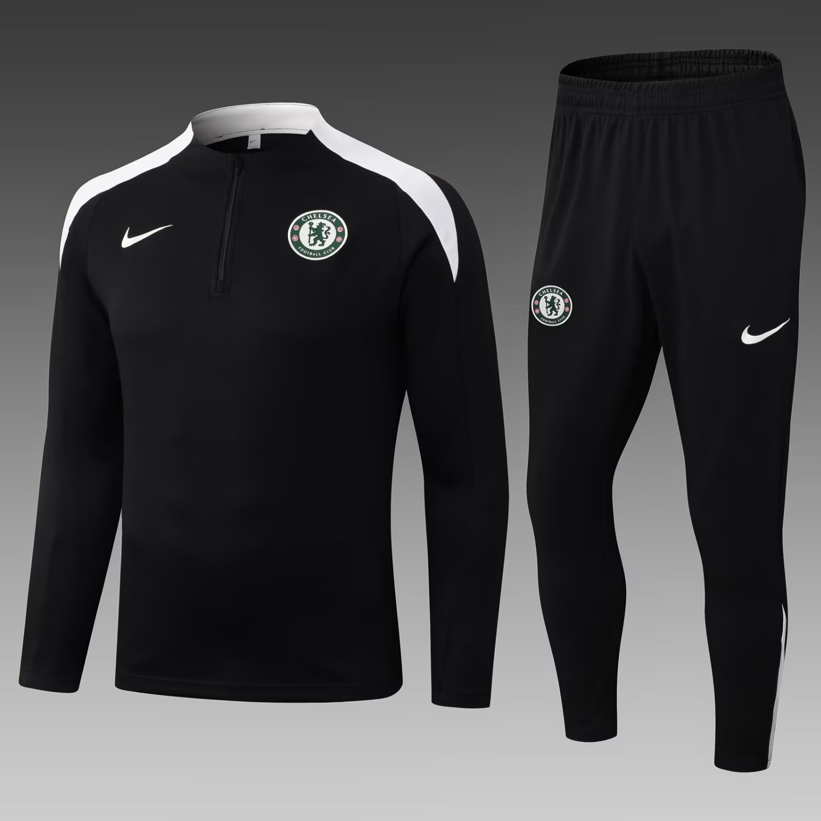 2025/2026 Chelsea Half-Pull Training Suit Black Football Shirt 1:1 Thai Quality Set:football jersey mysite: unitedjerseyfootball 邓江浪:football