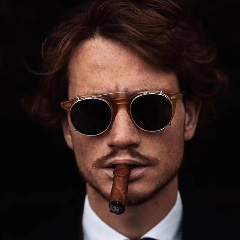 Belight Optical Handmade Quality Cool Vintage Retro Women Men UV400 Polarized Protection  Oculos Clip On Sunglasses 9511