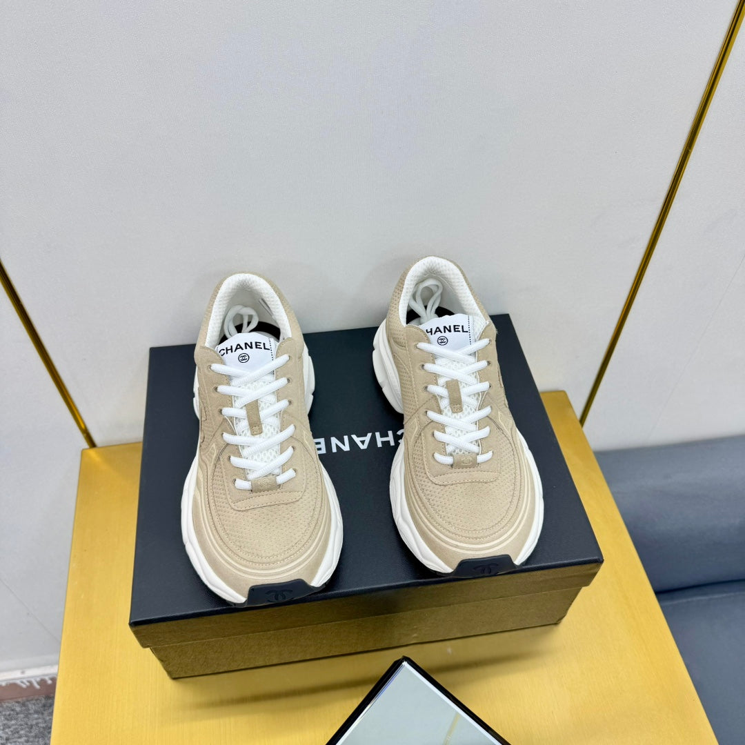 DAD SNEAKER IN TUSCAN BEIGE SUEDE AND BREATHABLE MESH、mysite、Cacoeks