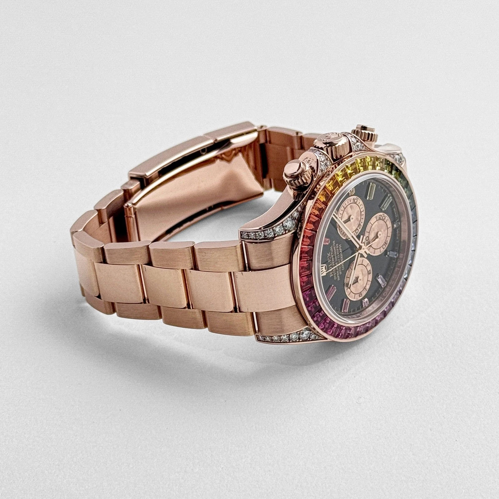 Rolex Daytona Rainbow Ref. 116595 RBOW Super Clone – 40mm Everose Gold Swiss Replica