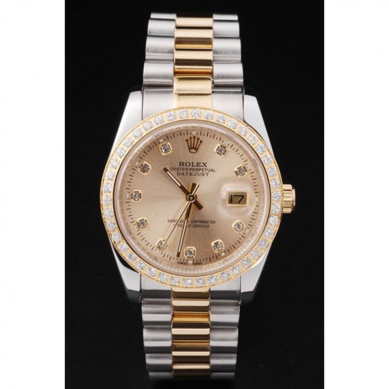 Superclone Rolex Datejust 36mm Gold Dial SRL40-fasswatch