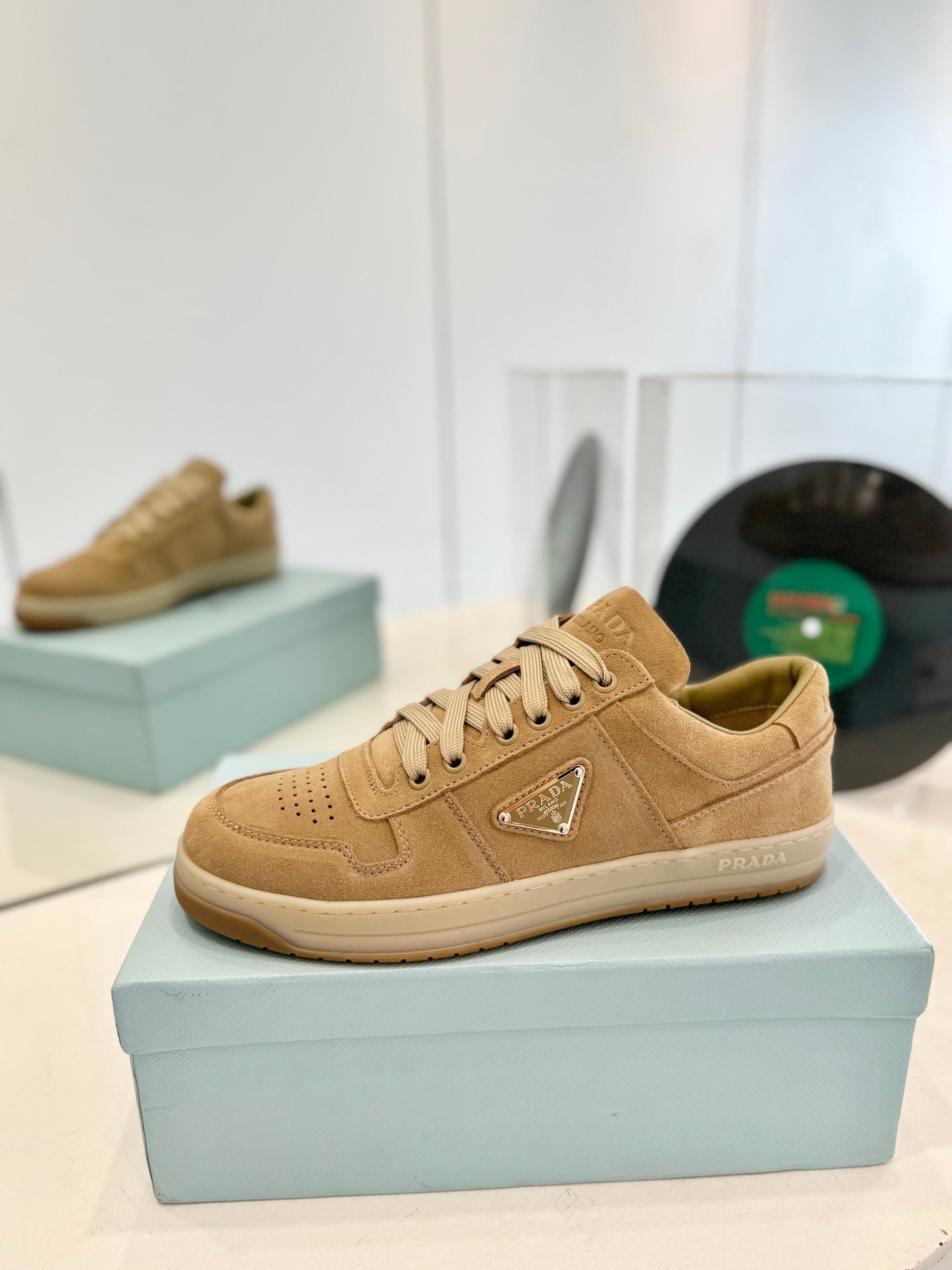 PRA DOWNTOWN PERFORATED SNEAKERS CAMEL SUEDE、mysite、Cacoeks