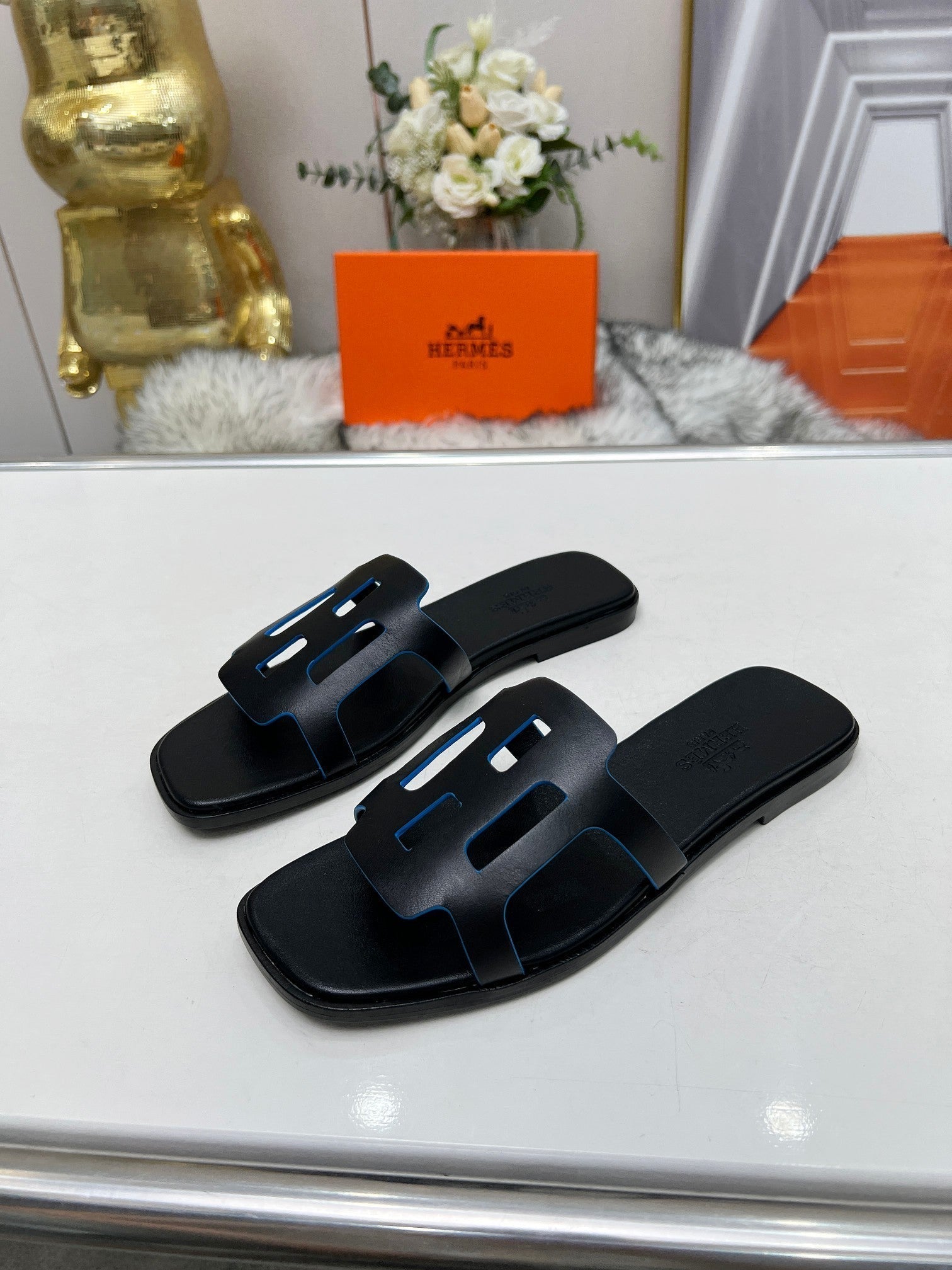 FLATFORM SANDAL BLACK CALFSKIN、mysite、Cacoeks