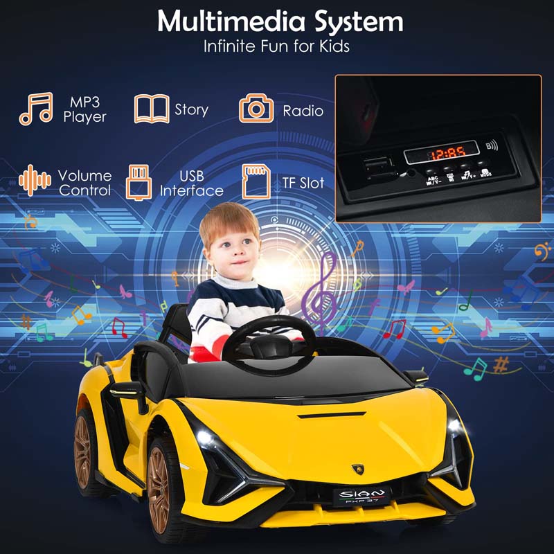 Eletriclife 12V Licensed Lamborghini Sian FKP 37 Kids Ride On Car