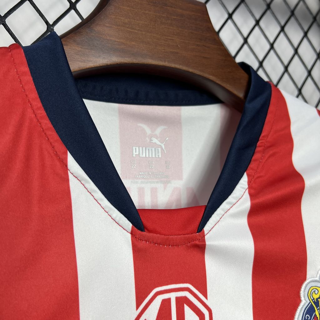 JerseysGala.com | Chivas de Guadalajara 24-25 Home Stadium Kids Kit -Customize Name, Number and Patch | Worldwide Shipping