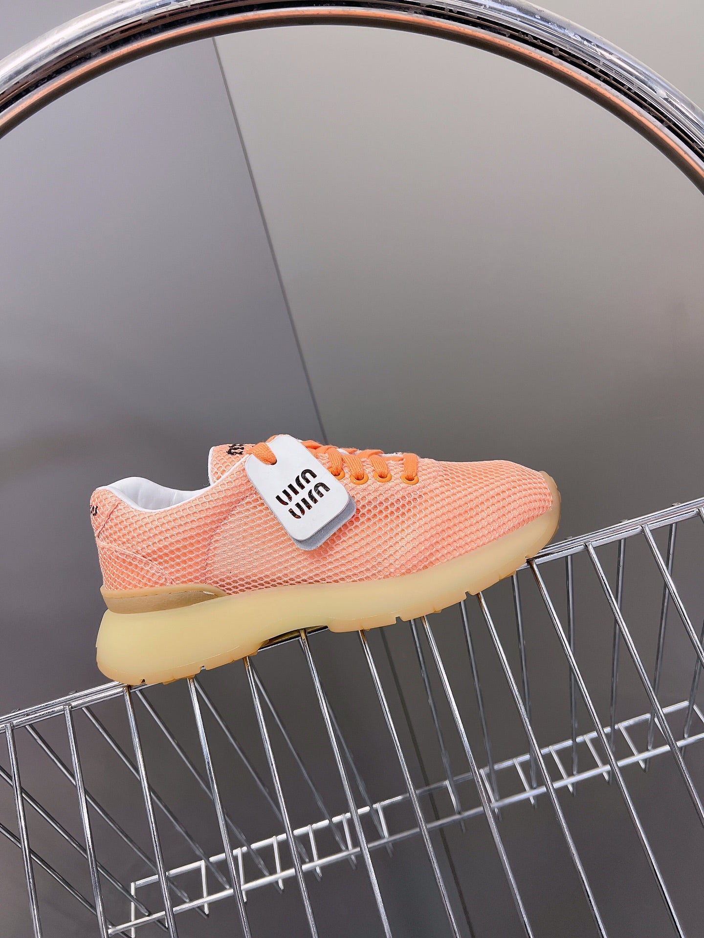 BASIC SNEAKERS IN LIGHT ORANGE MESH、mysite、Cacoeks