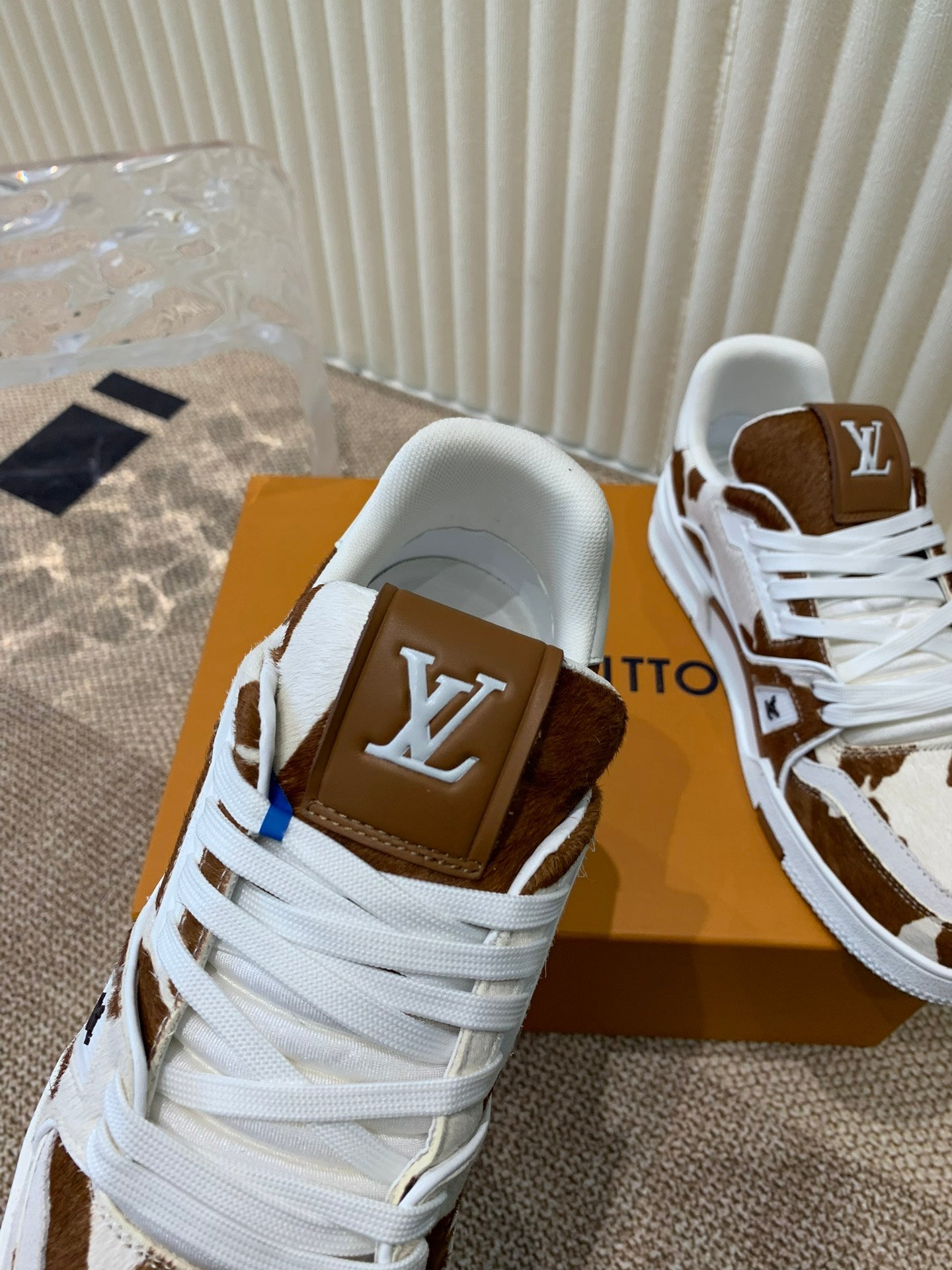 LV TRAINER SNEAKER PONY BROWN MIX WHITE、mysite、Cacoeks