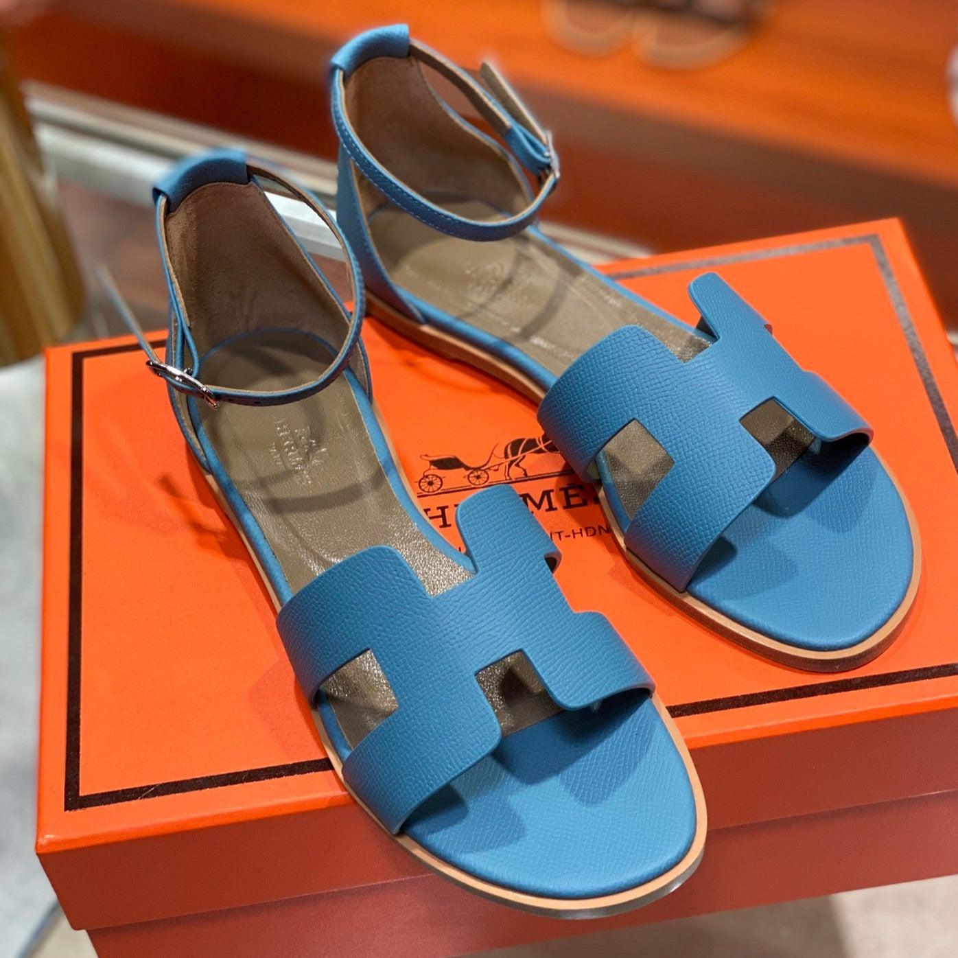 SANTORINI SANDAL CERULEAN CALFSKIN、mysite、Cacoeks