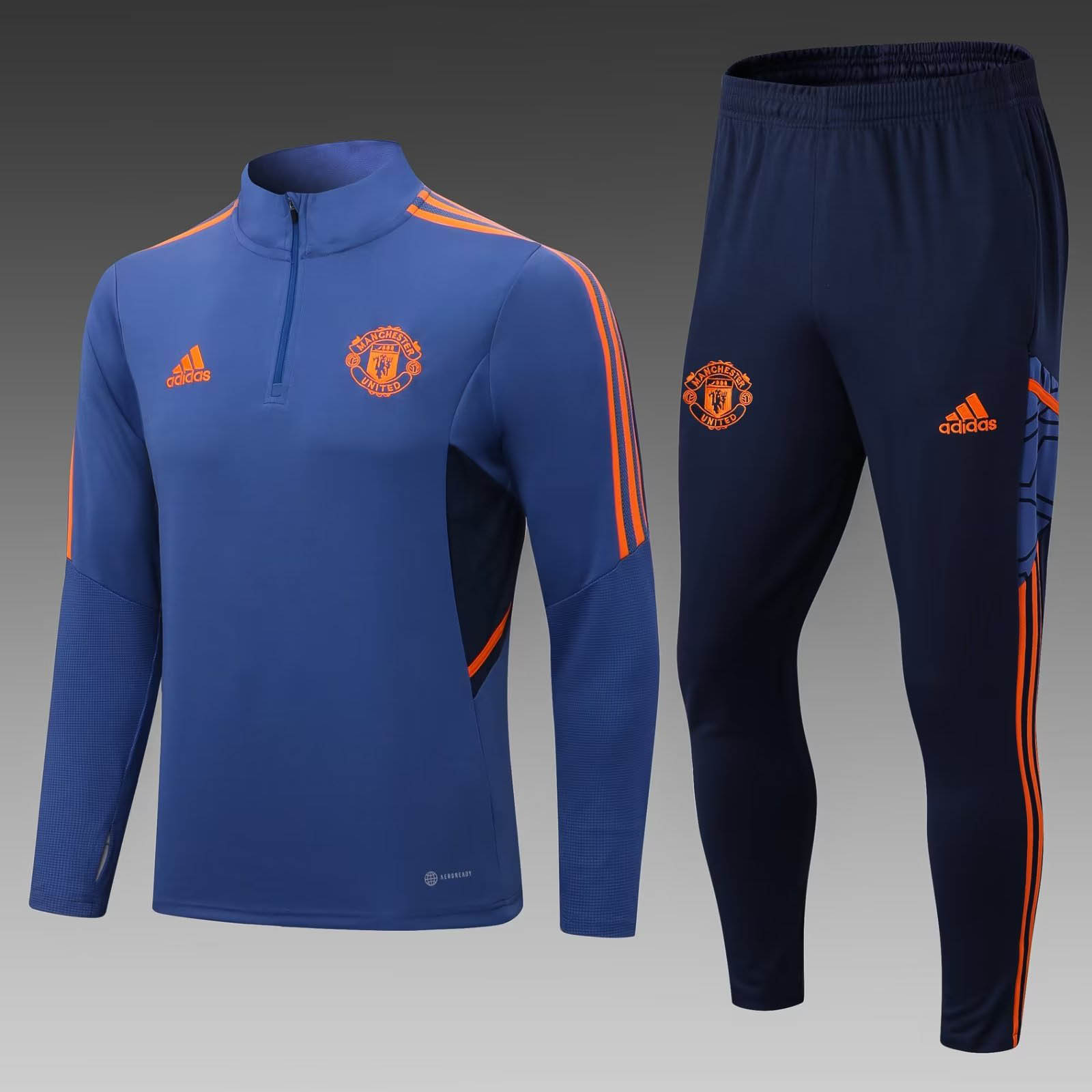 2022/2023 Manchester United Half-Pull Training Suit Blue Football Shirt 1:1 Thai Quality Set:football jersey mysite: unitedjerseyfootball 邓江浪:football
