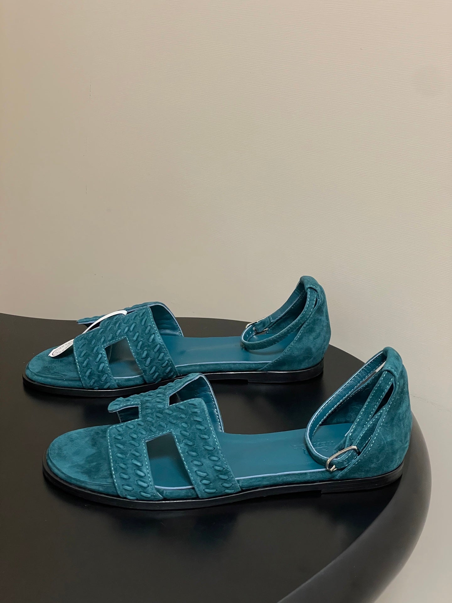 HM 25S SANTORINI SANDAL IN DARK BLUE SUEDE AND LAMBSKIN、mysite、Cacoeks