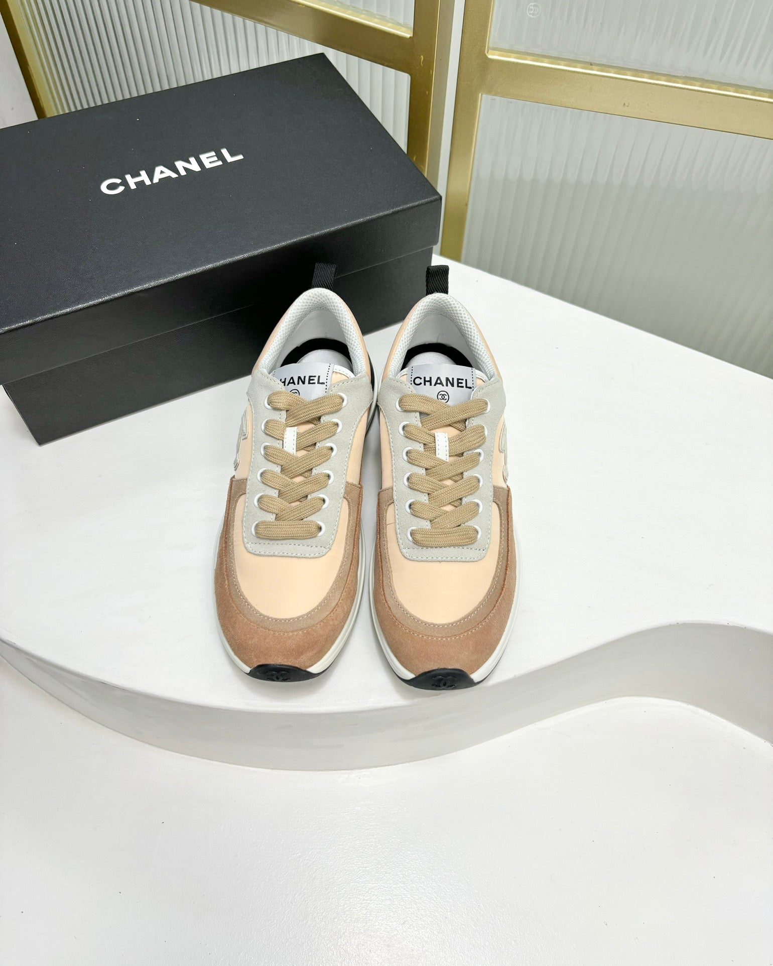 SNEAKER IN CAMEL BROWN MIX BISQUE CREAM SUEDE、mysite、Cacoeks