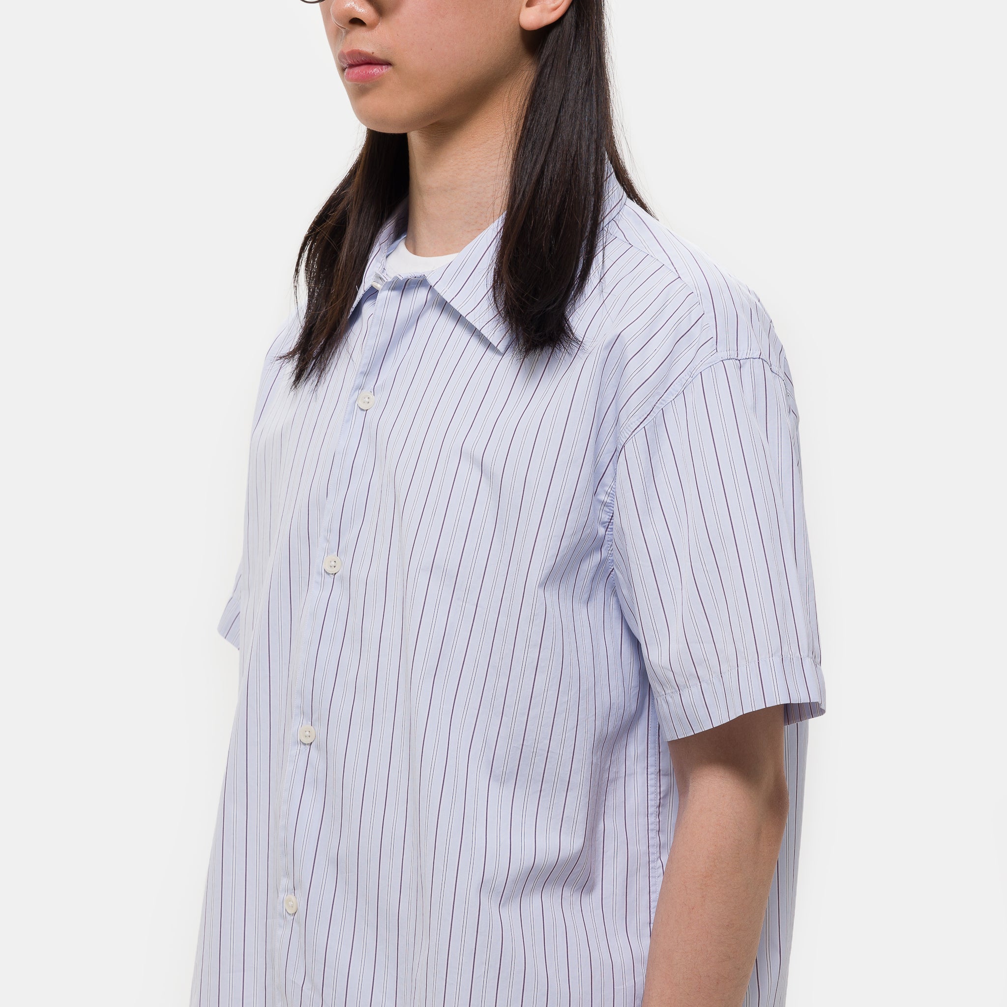 Holiday Shirt in Light Blue Banker Stripe