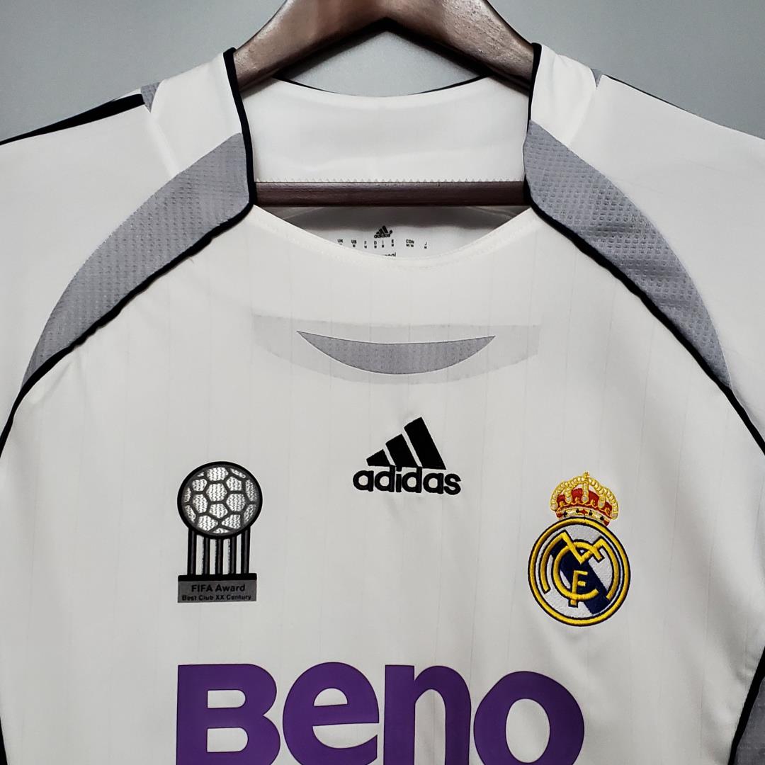 ManixJersey.com | Real Madrid Retro 06-07 Home Long Sleeve Jersey -Customize Name, Number and Patch | Worldwide Shipping