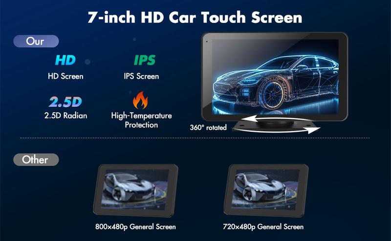 Product Introduction of 【Hieha】2025 Newest Portable Carplay Screen for Car, 7 Inch IPS Touchscreen Car Stereo Support Wireless Carplay 3