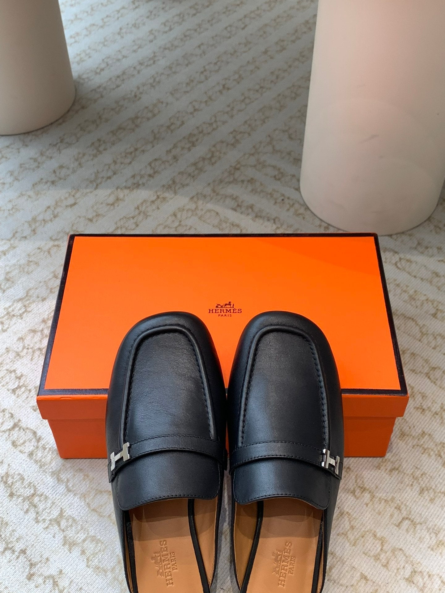 IENA MULE BLACK AND TAWNY CALFSKIN、mysite、Cacoeks