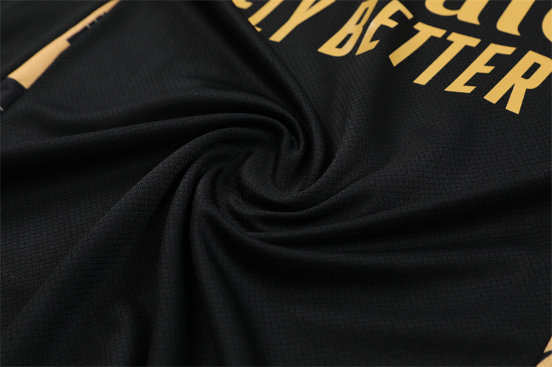 ManixJersey.com | Real Madrid 24-25 Short-Sleeve Training Set - Black Gold -Customize Name, Number and Patch | Worldwide Shipping