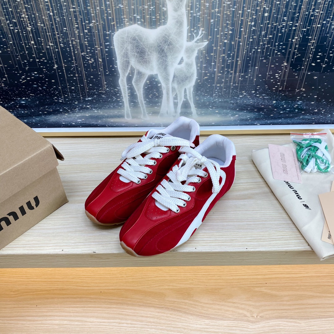 NB Red And Crimson Color Sneakers Cowhide、mysite、Cacoeks