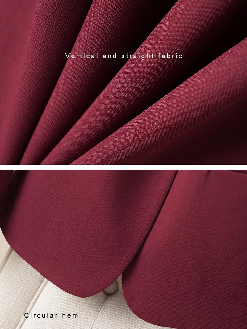 Elegant Women's Blazer Jacket, Fitted Woven Fabric, Long Sleeve Plain Design, Perfect for Office & Spring Autumn Wear, Trendy Blazer