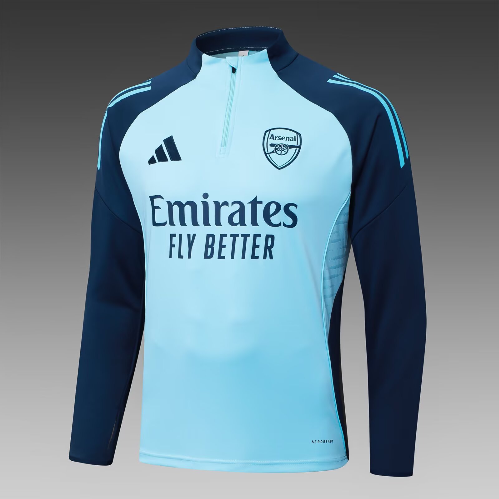 2025/2026 Arsenal Half-Pull Training Suit Light Blue Football Shirt 1:1 Thai Quality Set:football jersey mysite: unitedjerseyfootball 邓江浪:football