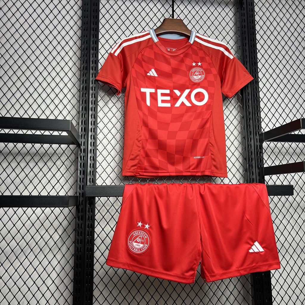 Higojerseys-Aberdeen 24-25 Home Stadium Kids Kit