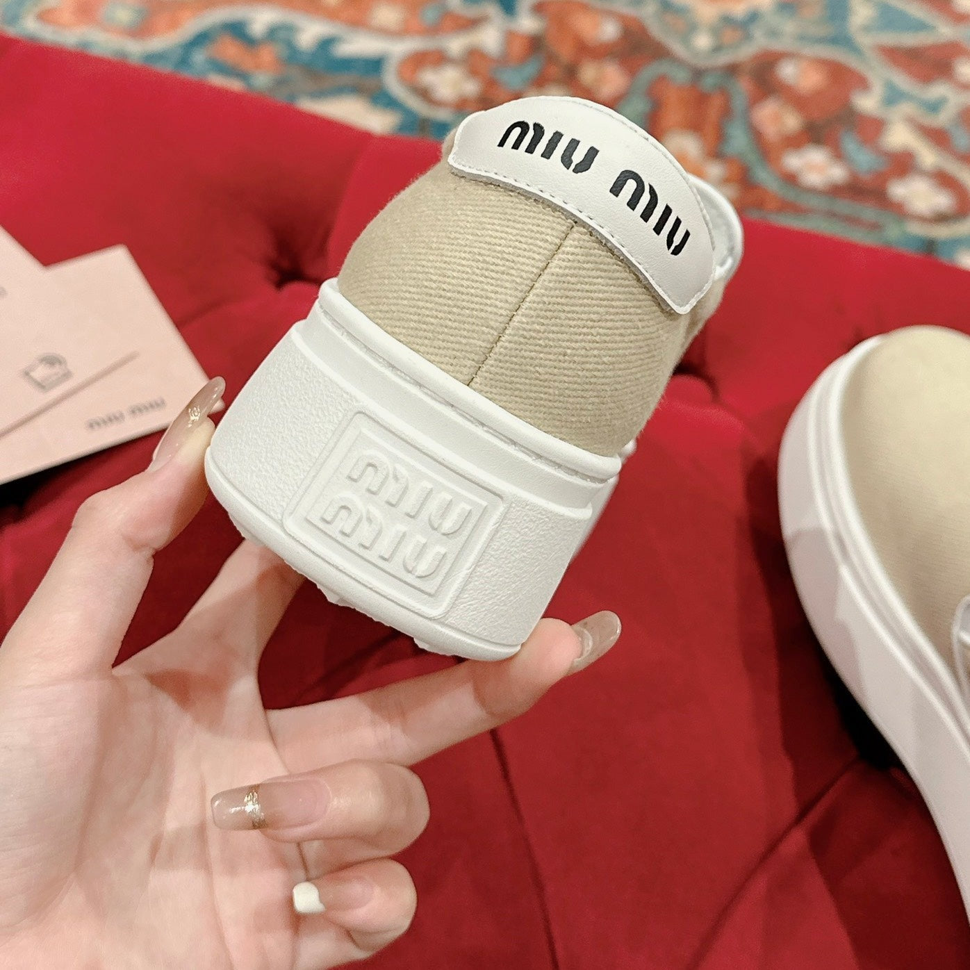 Slip-on Shoes High Sole Cream Color Canvas、mysite、Cacoeks