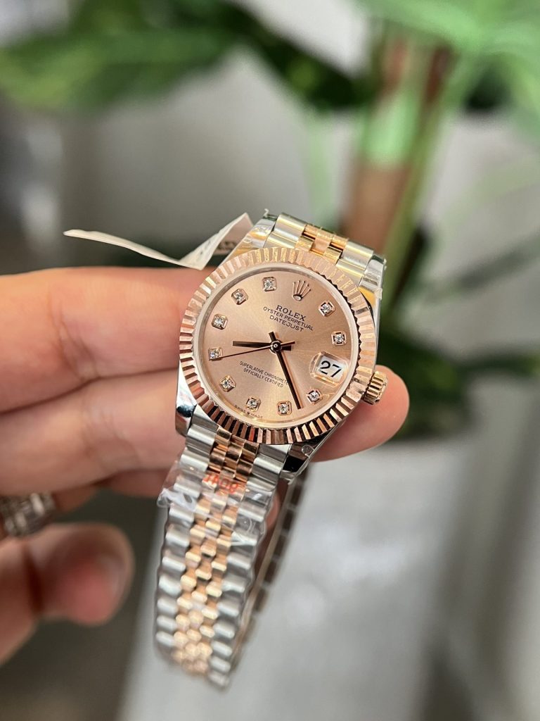 Đồng Hồ Rolex DateJust Nữ Bọc Vàng Dây Demi Nhà Máy GM Tốt Nhất (1)