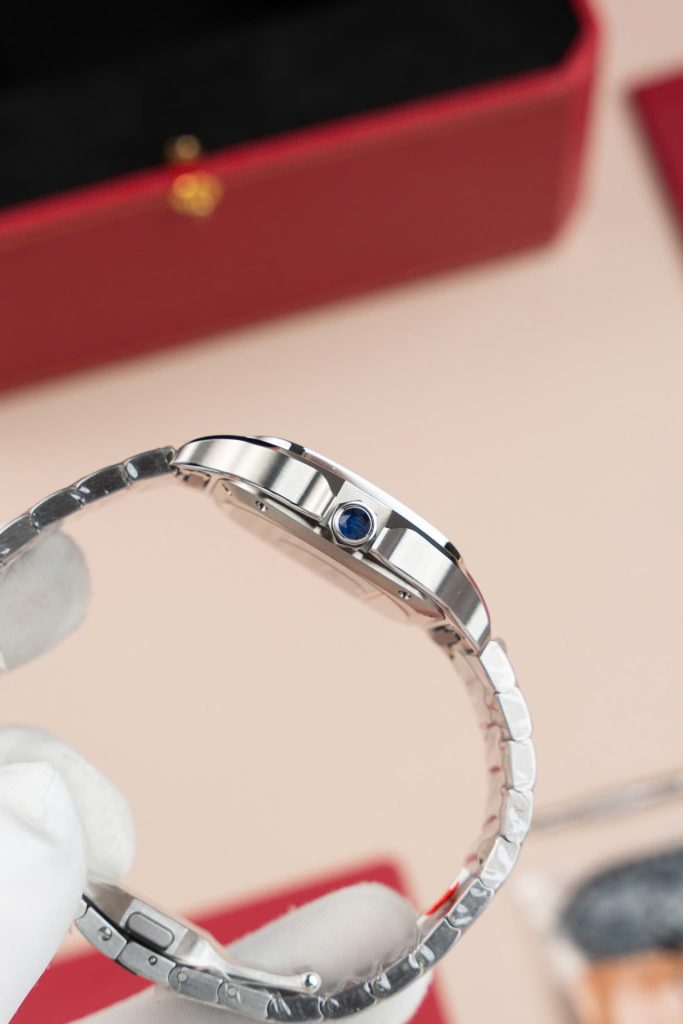 Đồng Hồ Nữ Cartier Santos WSA0065 Replica 11 Mặt Nâu Nhà Máy BV 35mm (2)