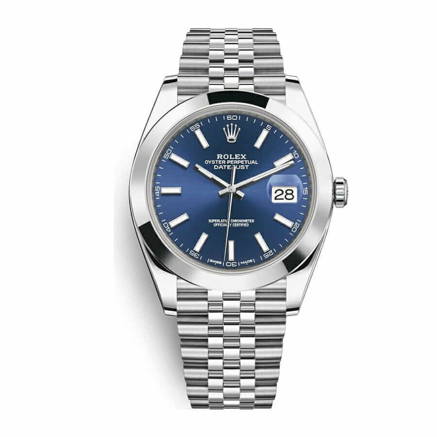 rolex datejust oyster datejust ii steel white gold 126234 blue dial replica main