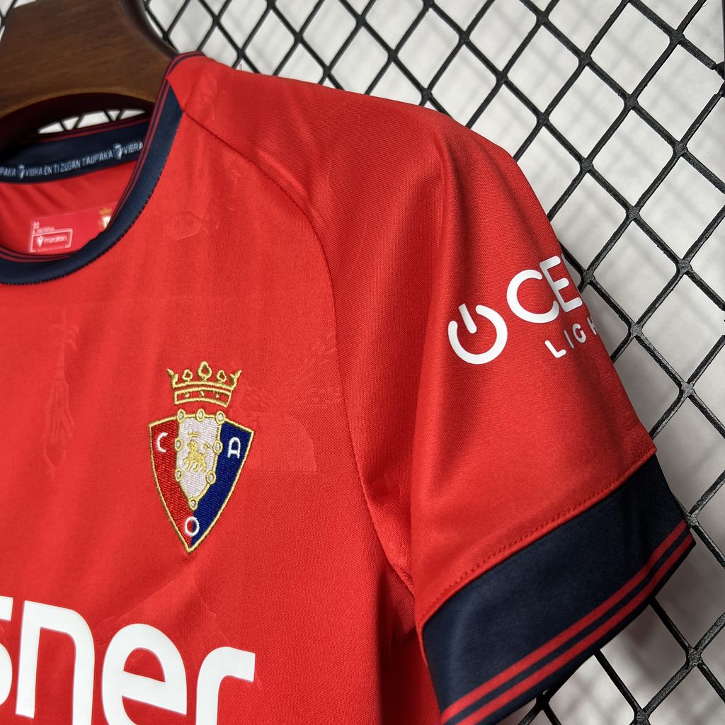 ManixJersey.com | Osasuna 24-25 Home Stadium Kids Kit -Customize Name, Number and Patch | Worldwide Shipping