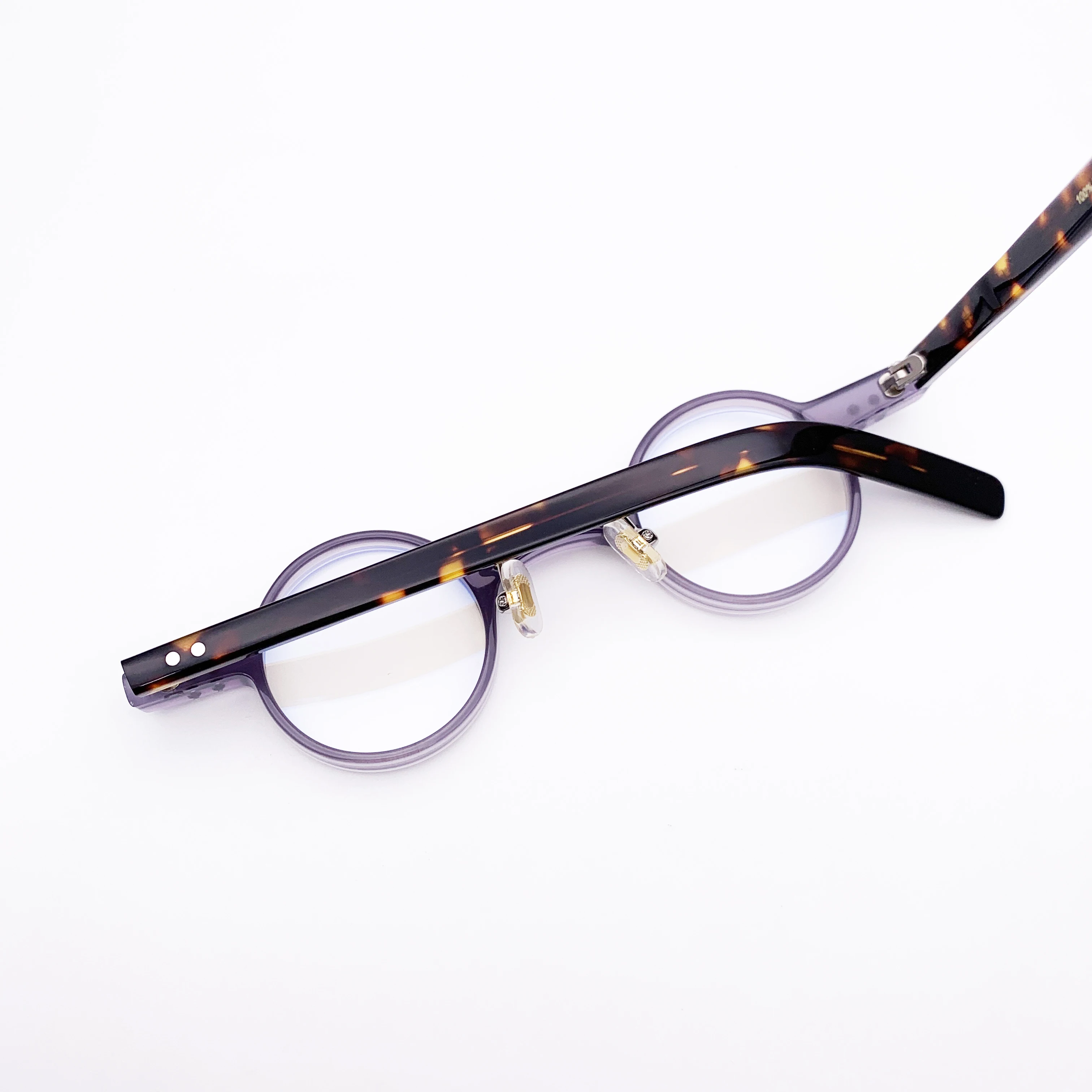 Belight Optical  Fancy Vintage Retro Acetate Mini Round Shape Transparent Grey Design Spectacle Frame Precription Lens HP207