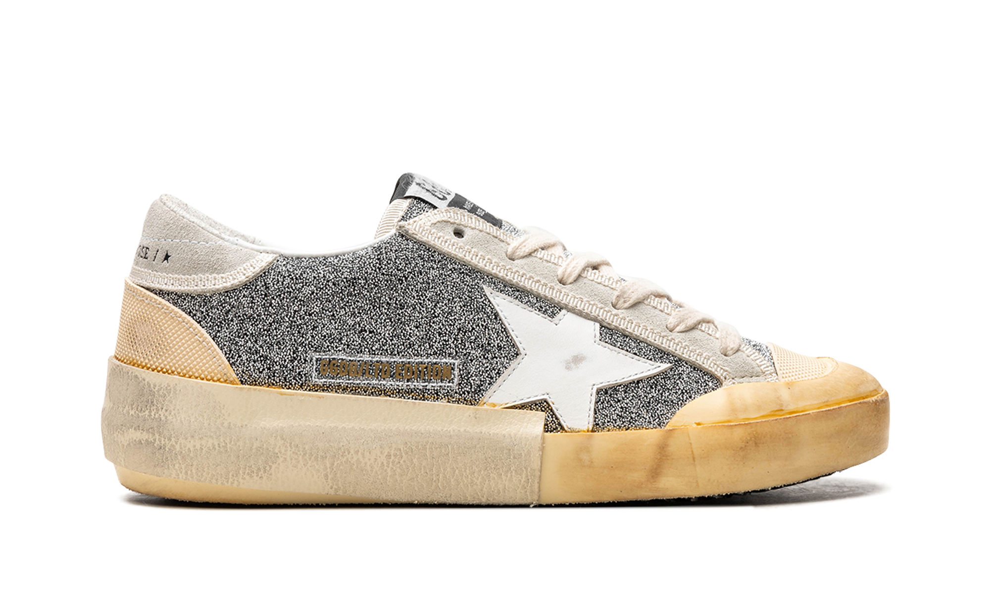 SUPER-STAR CRYSTAL UPPER LEATHER STAR CRYSTAL TOE AND TONGUE SUEDE HEEL RUBBER SPUR "SILVER WHITE ICE VANILLA"、mysite、Cacoeks