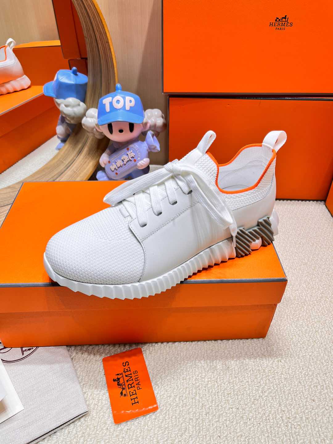 DEPART SLIP-ON SNEAKER IN FULL WHITE KNIT AND CALFSKIN、mysite、Cacoeks