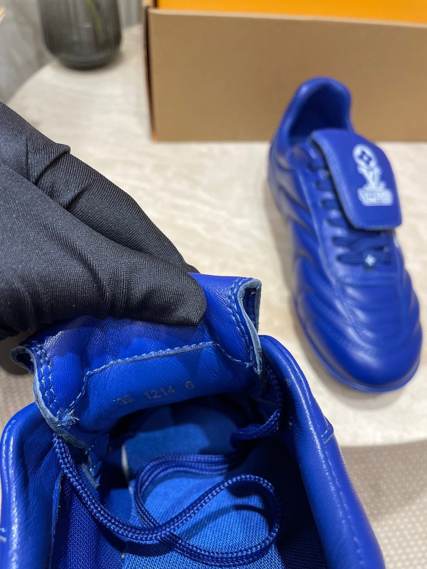 FOOTPRINT SOCCER SNEAKER IN COBALT BLUE CALFSKIN、mysite、Cacoeks
