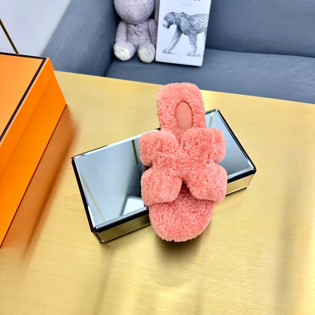 0RAN SHEARLING SANDALS SALMON PINK、mysite、Cacoeks