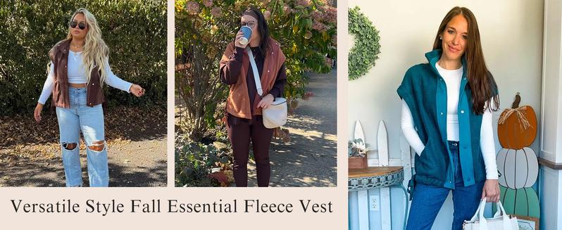 Tanming Women's Warm Fleece Vest Casual Sleeveless Button Down Sherpa Jacket Outerwear with Pockets TikTokShopBlackFriday