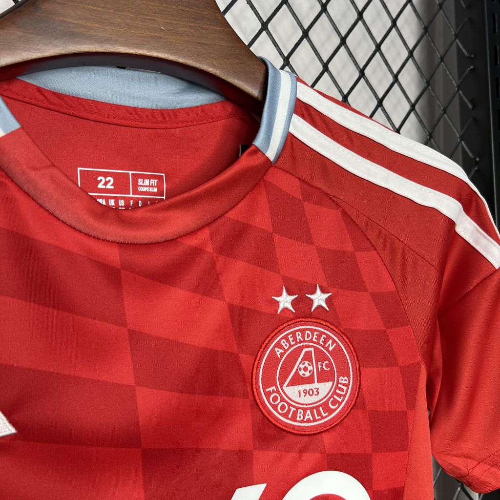 Higojerseys-Aberdeen 24-25 Home Stadium Kids Kit