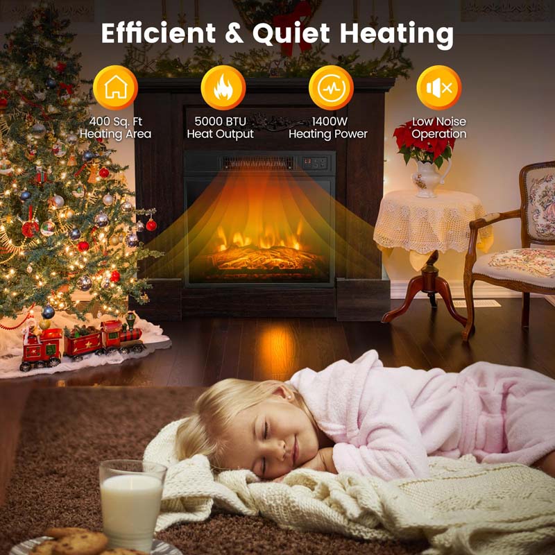 Eletriclife 32 Inch Solid Electric Fireplace with Mantel