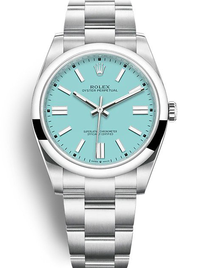 Replica Rolex Oyster Perpetual Lady 41mm Turquoise Blue Dial 124300-fasswatch