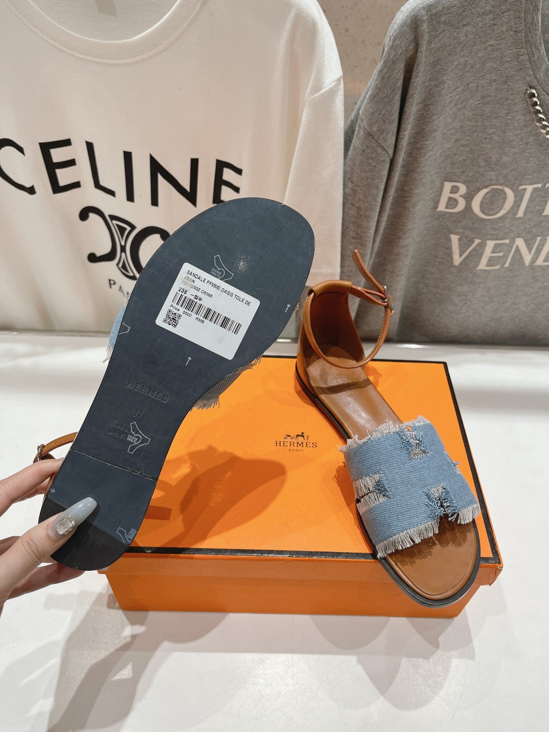 SANTORINI SANDAL BLEU CLAIR LAMBSKIN、mysite、Cacoeks