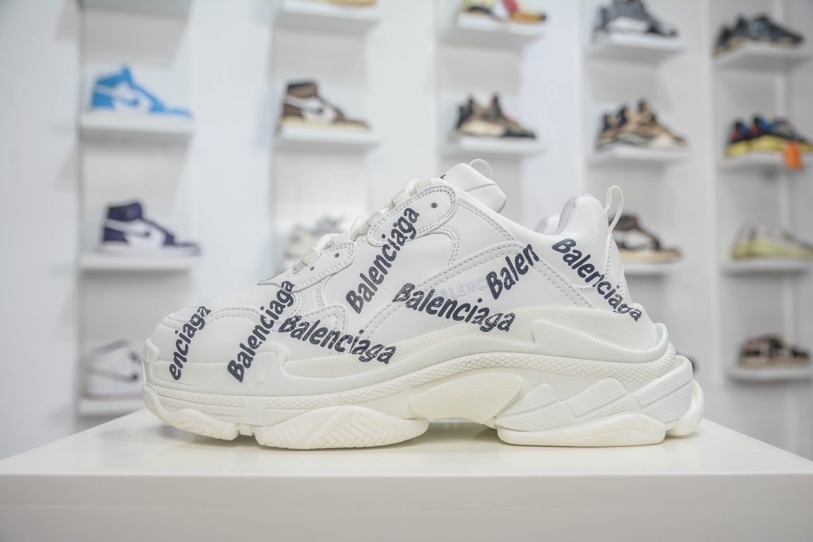 Balenciaga Triple S Logotype Sneaker in White、mysite、Cacoeks