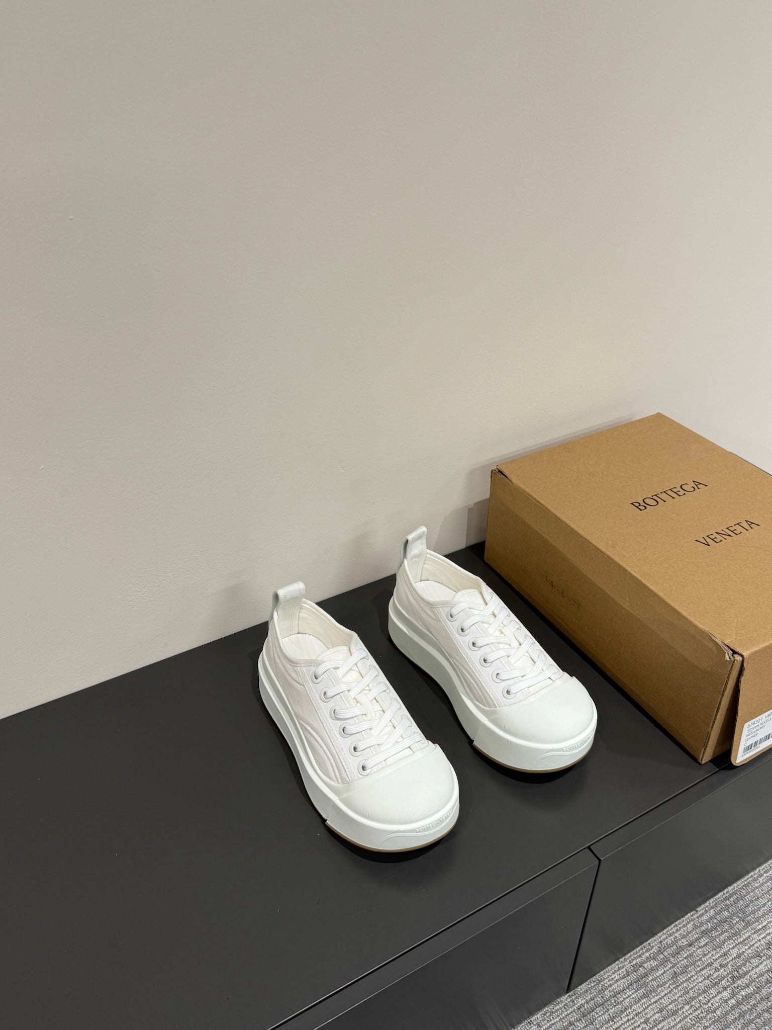 VULCAN PLATFORM SNEAKER IN WHITE CANVAS AND LAMBSKIN、mysite、Cacoeks