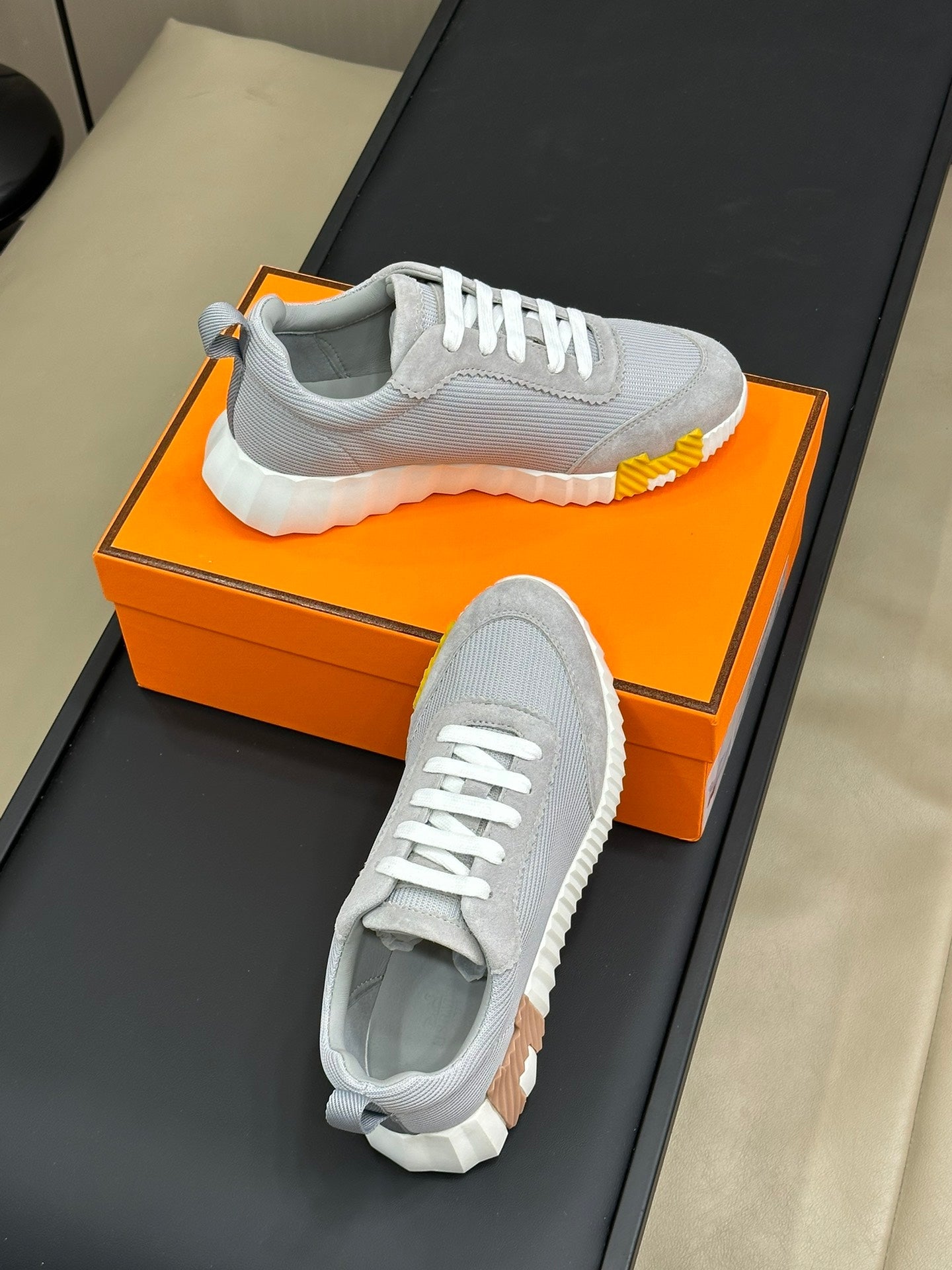 BOUNCING SNEAKERS LIGHT GRAY CALFSKIN、mysite、Cacoeks