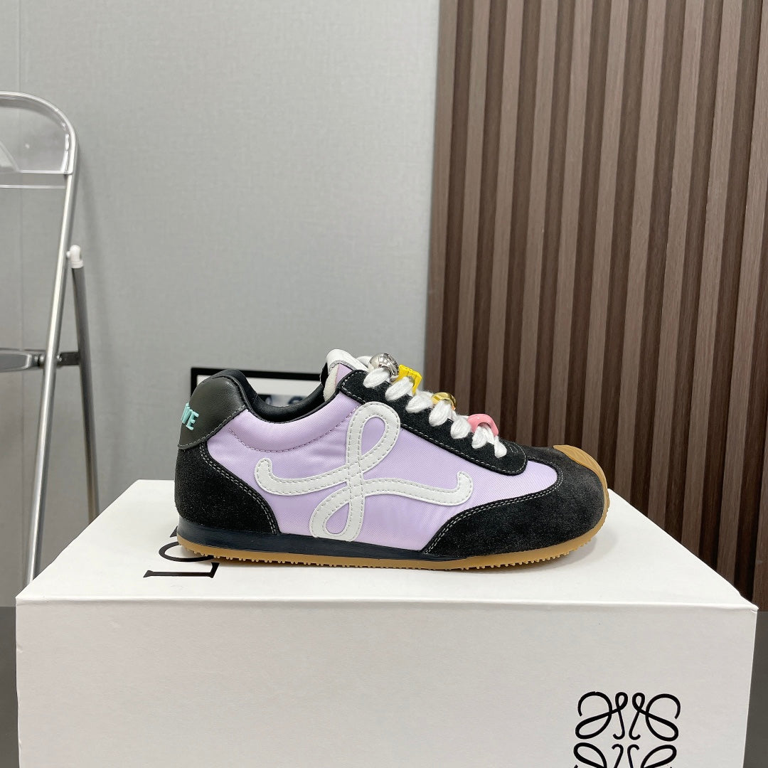 BALLET RUNNER 2.0 IN PURPLE PASTEL MIX BLACK SUEDE AND LYCRA FABRIC、mysite、Cacoeks