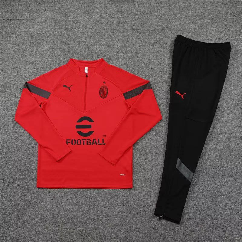 2022/2023 AC Milan Half-Pull Training Suit Red Soccer Jersey 1:1 Thai Quality Set:football jersey mysite: unitedjerseyfootball 邓江浪:football