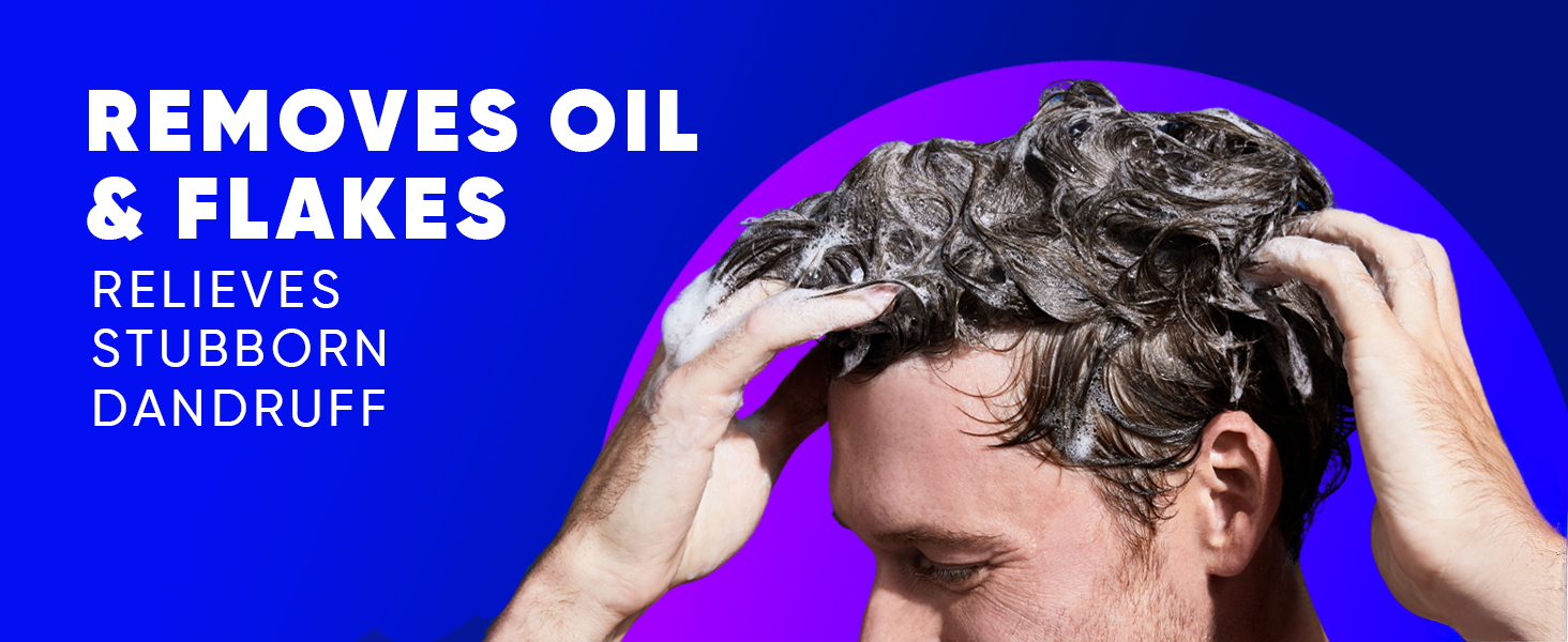 Removes oil & flakes; relieves stubborn dandruff